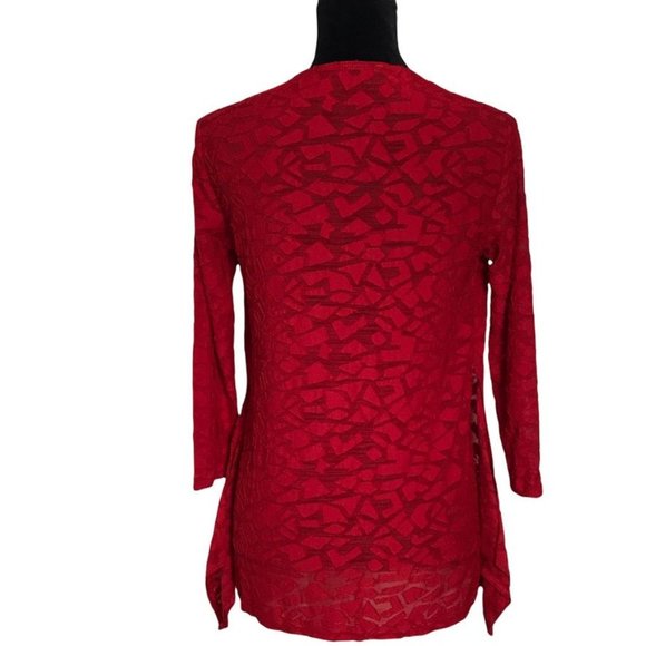 Rachel Cole 3/4 Sleeve Layered Top in Red - Size Small - Picture 3 of 6